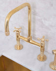 Antique Solid Brass Kitchen Bridge Faucet