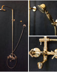 Unlacquered Solid Brass Shower, Shower System With Tub Filler