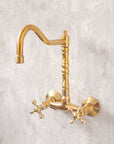 Wall Mounted Brass Antique Faucet for Bathroom and Kitchen