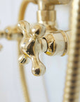 Unlacquered Solid Brass Shower System with Handheld - Exposed High Pressure Shower