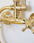 Unlacquered Solid Brass Shower System with Handheld - Exposed High Pressure Shower