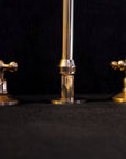 Unlacquered Brass Deck Mounted 3 Holes Faucet, Brass widespread Faucet for Bathroom and Kitchen