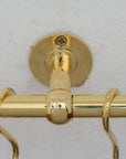 Solid Brass Pot Rail With Hooks, Unlacquered Brass Kitchen Pot Rack, Pot Hangers