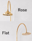 Unlacquered Solid Brass Exposed Shower System with Handheld and Curved Arm Shower