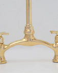 Brass Bridge Kitchen Faucet - V Shaped Unlacquered Brass Faucet - NORD BRASS