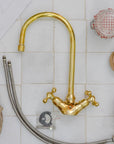 Brass Single Hole Bathroom Faucet - Antique Brass Bathroom Faucet - NORD BRASS