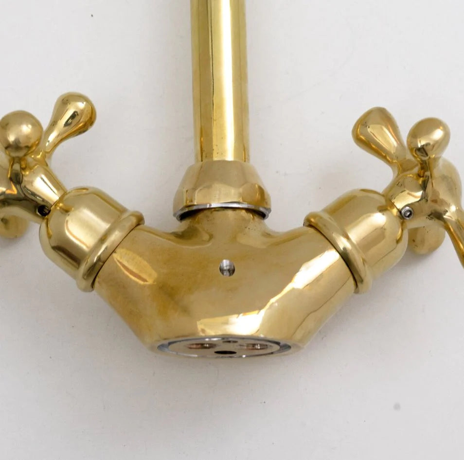 Brass Single Hole Bathroom Faucet - Antique Brass Bathroom Faucet - NORD BRASS