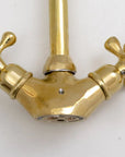 Brass Single Hole Bathroom Faucet, Antique Brass Gooseneck Bathroom Faucet