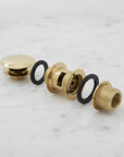 Solid Unlaquered Brass Bathroom Sink Pop-Up Drain with Overflow