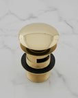 Solid Unlaquered Brass Bathroom Sink Pop-Up Drain with Overflow