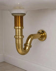 Solid Unlacquered Brass S-trap , Brass Water Trap with Pop-up Drain