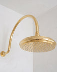 Solid Brass Rainfall Shower - Unlacquered Brass Shower Set - NBCS02
