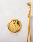 Solid Brass Rainfall Shower - Unlacquered Brass Shower Set - NBCS04