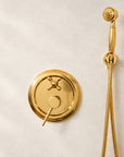 Solid Brass Rainfall Shower - Unlacquered Brass Shower Set - NBCS03
