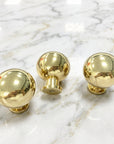 Unlacquered Brass Round Cabinet Knobs – Solid Brass Drawer Knobs