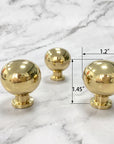 Unlacquered Brass Round Cabinet Knobs – Solid Brass Drawer Knobs