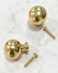 Unlacquered Brass Round Cabinet Knobs – Solid Brass Drawer Knobs