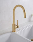 Unlacquered Brass Single Hole Basin Faucet - Solid Brass Bar Prep Faucet