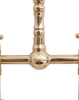 Unlacquered Brass Bridge Kitchen Faucet - Solid Brass Vintage Tap