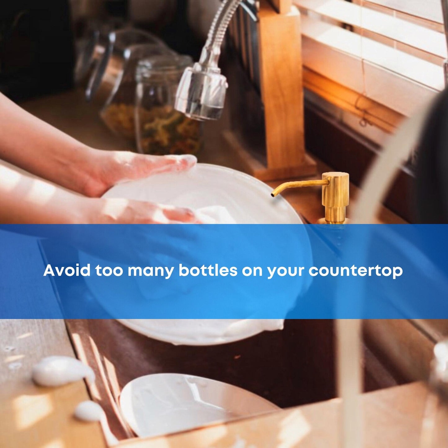 Soap Dispenser Set, Unlacquered Brass Soap Dispenser, Solid Brass Dish Soap Dispenser