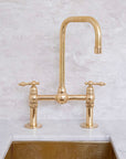 Antique Brass Kitchen Bridge Faucet