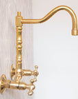 Wall Mounted Brass Antique Faucet for Bathroom and Kitchen