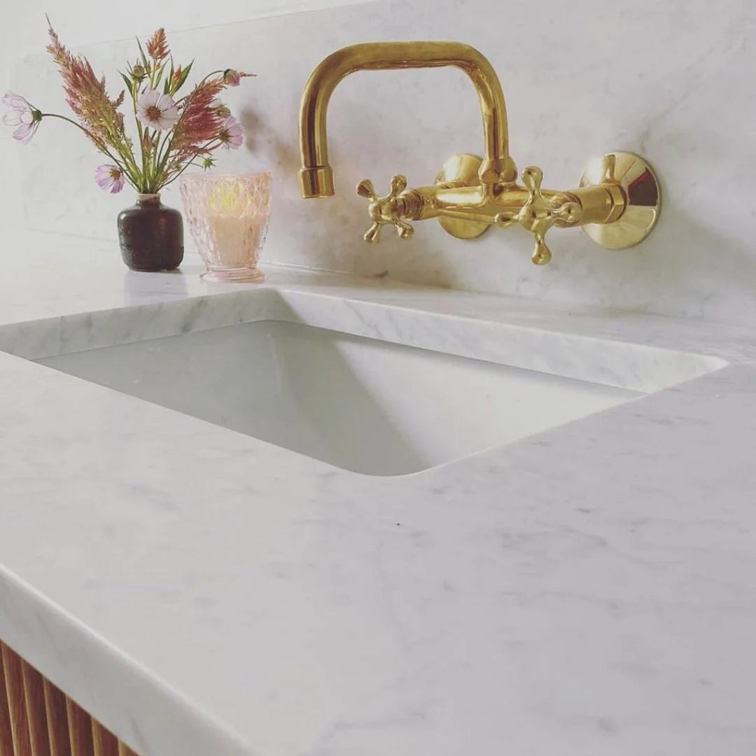 Antique Brass Bathroom Faucet - Wall Faucets - NORD BRASS