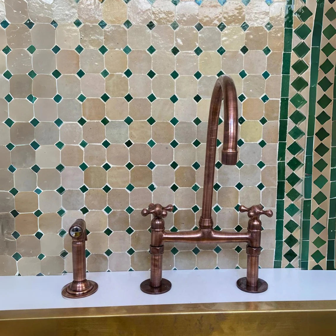 Dark copper Vintage Kitchen Sink Bridge Faucet - Dark Copper Kitchen T ...