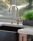 Solid Brass Pull Down Kitchen Faucet, Single Hole Kitchen Faucet