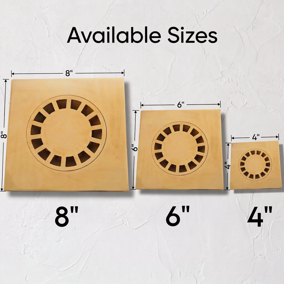 Unlacquered Brass Floor Drain, Solid Brass Square Floor Drain
