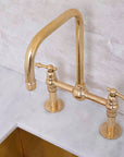 Antique Brass Kitchen Bridge Faucet