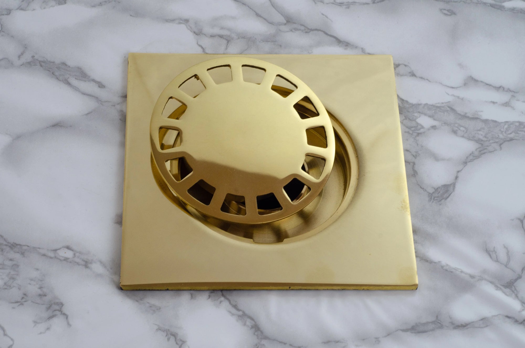 Solid Brass Floor Drain, Unlacquered Square Shower Drain - NORD BRASS