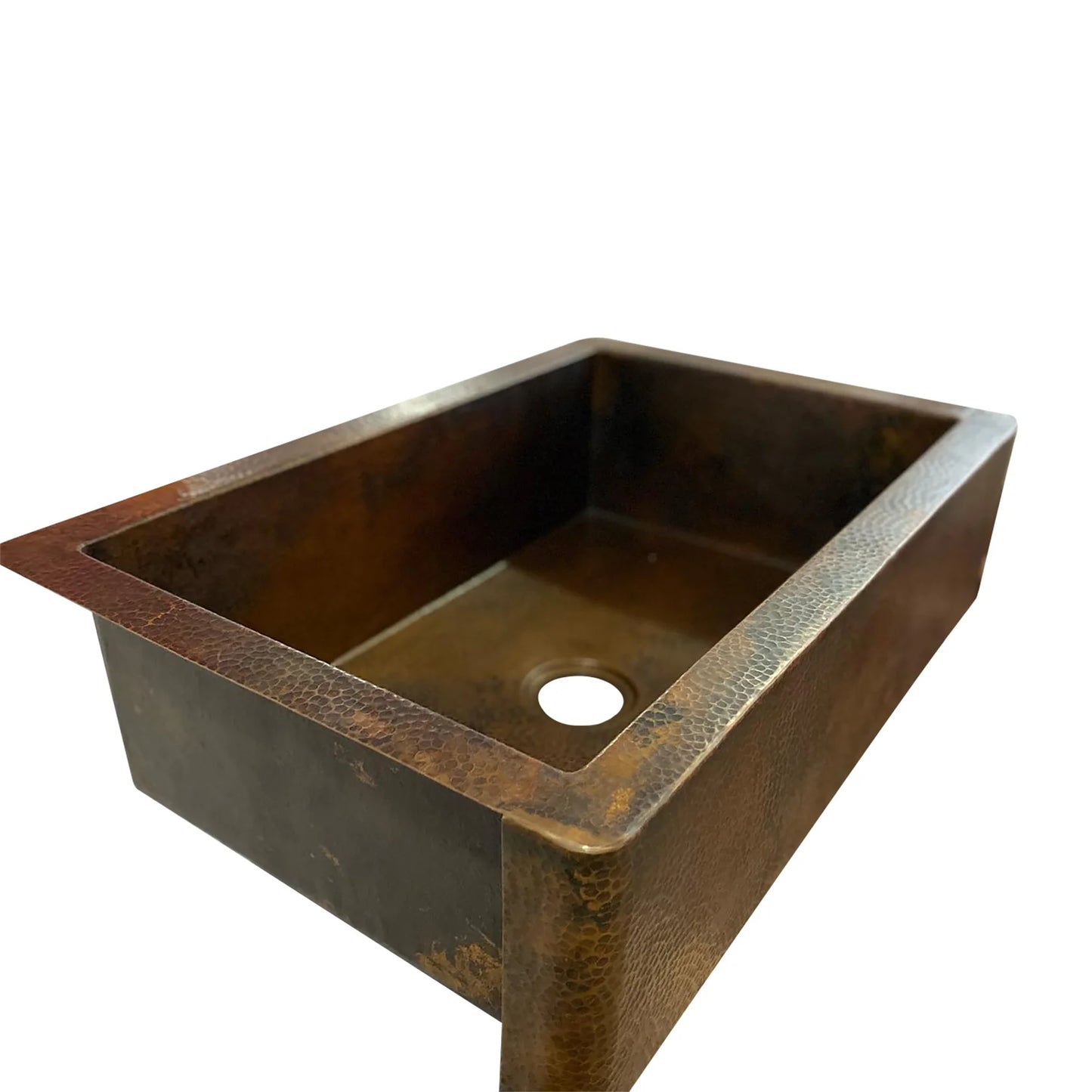 Apron Front Dark Copper Kitchen Sink, Farmhouse Copper Kitchen Sink 14 gauge