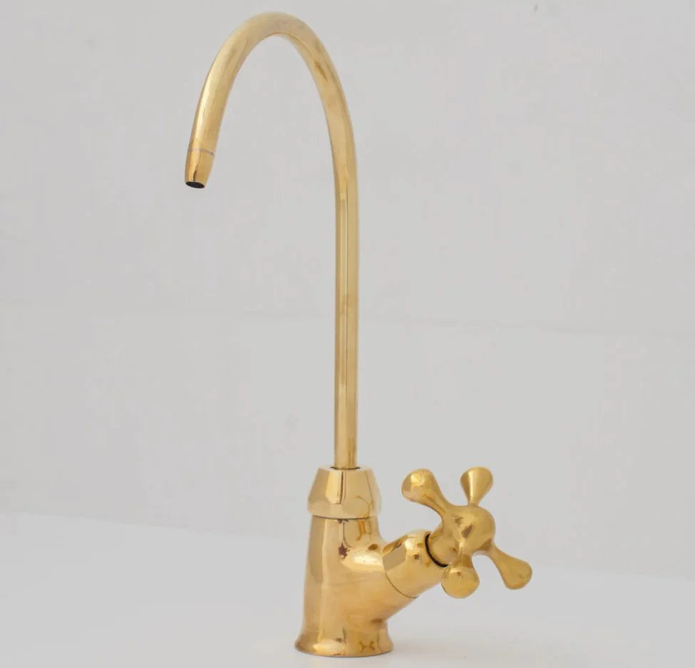 Unlacquered Brass Water Dispenser Kitchen Faucet, Cold Water Single Hole - NORD BRASS