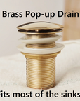 Unlacquered Brass Bathroom Faucet - 3 Holes Widespread Deck Mounted Tap