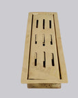 Unlacquered Brass Linear Floor Drain for Modern Bathrooms - NORD BRASS