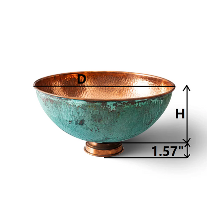 Green Patina Copper Vessel Bathroom Sink Vanity