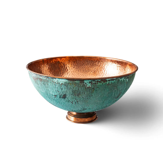 Green Patina Copper Vessel Bathroom Sink Vanity