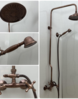 Unlacquered Aged Copper Shower System with Handheld - Aged Copper Exposed Shower