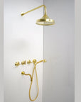 Unlacquered Brass Shower – Rain Shower Set