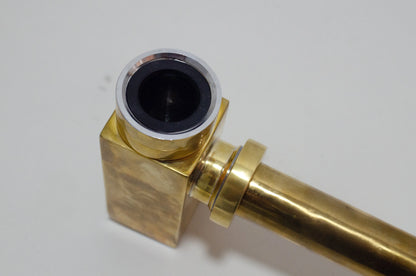 Solid Unlacquered Brass P-trap and Sink Stopper, Push Up Button, Pop Up Drain, Brass Water Trap - NORD BRASS