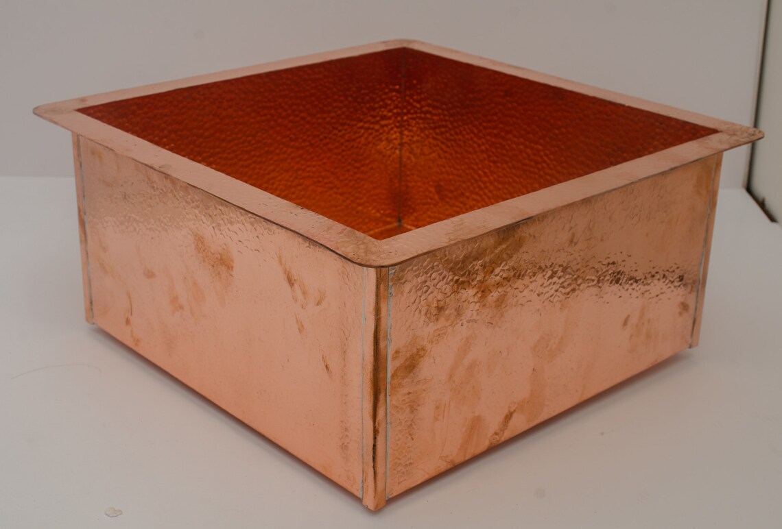 Solid Copper Undermount Sink, 14 gauge Kitchen Sink, Island Sink, Outdoor Sink