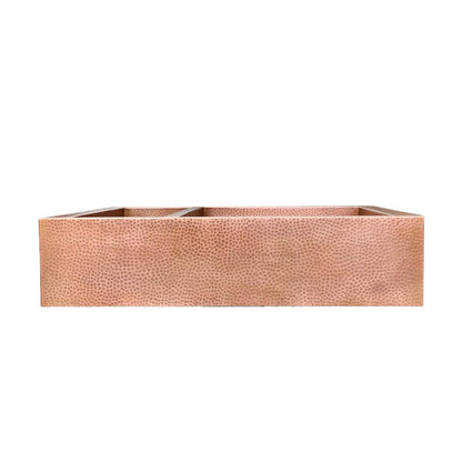 Double-Bowl Copper farmhouse sink, 14 gauge Apron Front Kitchen sink
