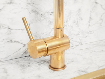 Solid Brass Pull Down Kitchen Faucet, Single Hole Kitchen Faucet