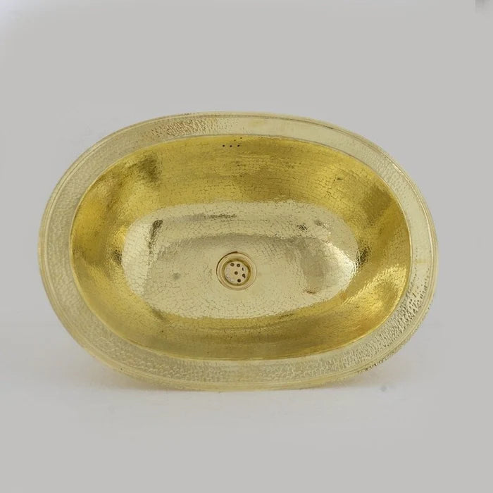 Hammered Oval Brass Sink, Drop-in Brass Bathroom Sink, Antique Brass Sink, Bathroom Brass sink