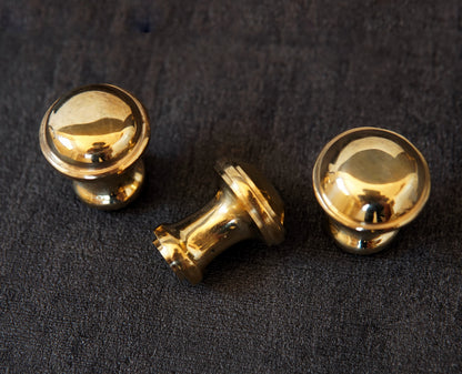 Unlacquered Brass Cabinet Knobs, Antique Brass Round Knob, Vintage Knobs