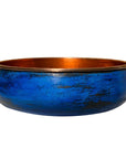 Blue Patina Copper Vessel Sink, Vivid Blue Bathroom Sink