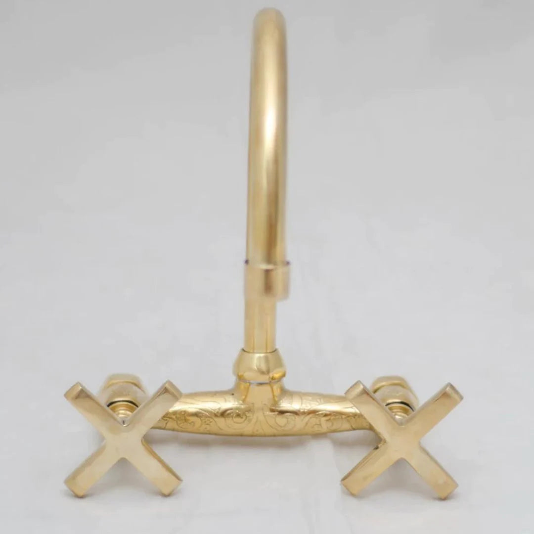 Unlacquered Brass Bathroom Faucet - Bathroom Sink Faucet IBF06 - NORD BRASS