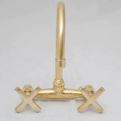 Unlacquered Brass Bathroom Faucet - Bathroom Sink Faucet IBF06 - NORD BRASS