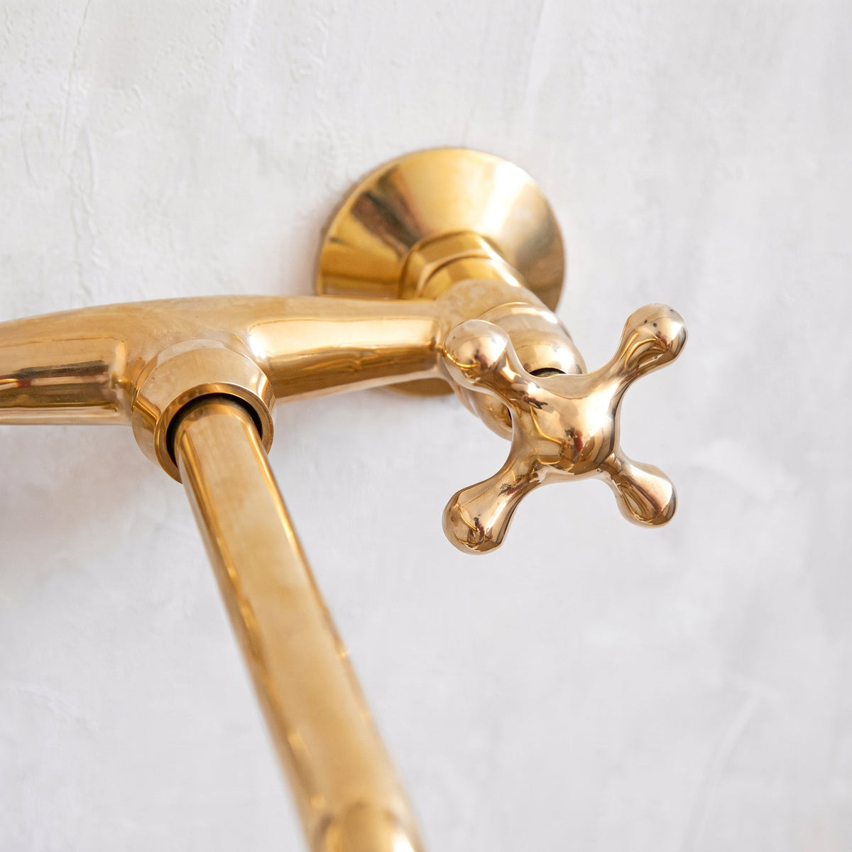 Unlacquered Brass Wall Mount Faucet for Bathroom and Kitchen